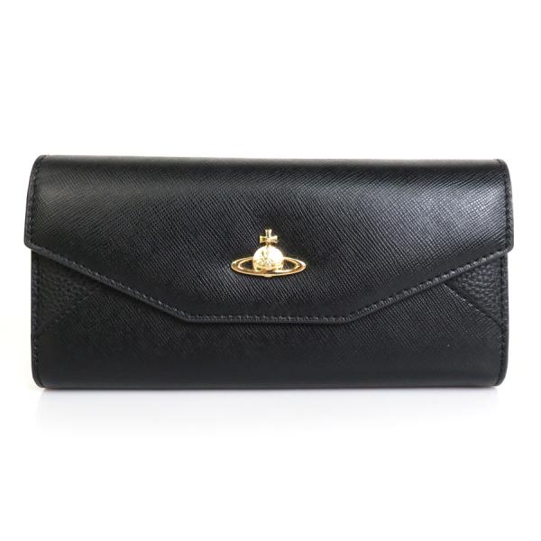 Vivienne Westwood 二つ折り長財布 ブラック ヴィヴィアンウエストウッド 長財布 バルモラル 二つ折り財布 黒