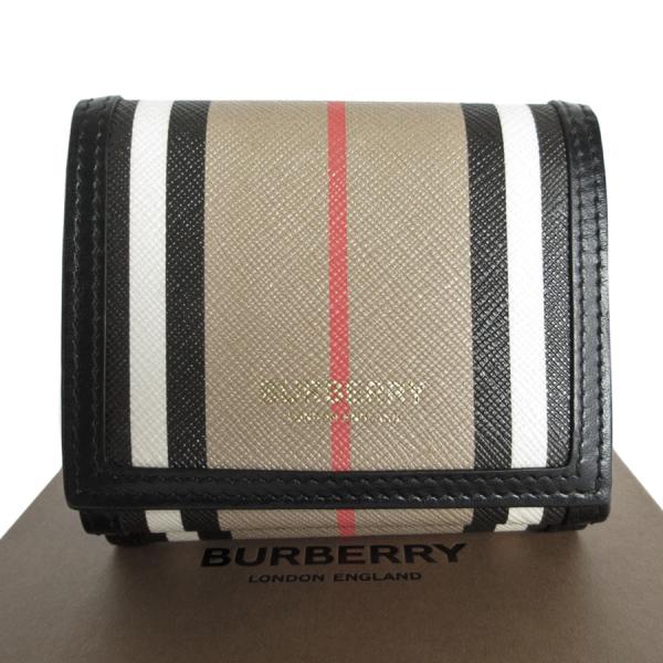 BURBERRY バーバリー 二つ折り財布 PVC ベージュ/ブラック