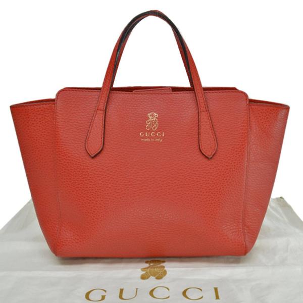 グッチ Gucci 当店一番人気 ハンドバッグ トートバッグ レッド系xゴールドカラー レザー 中古 定番人気 レディース S0534