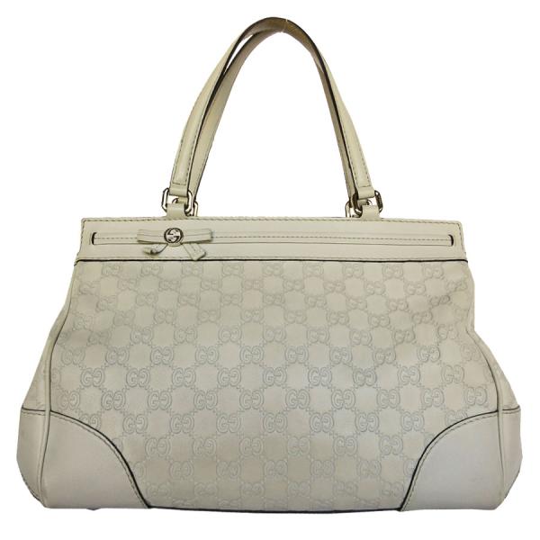 GUCCI グッチ ハンドバッグ グッチシマ レザー ライトベージュ
