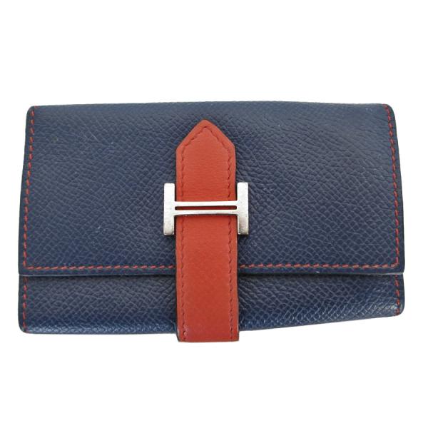 HERMES エルメス キーケース ベアン レザー/メタル ネイビー