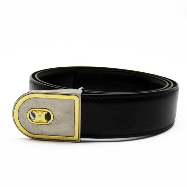 CELINE セリーヌ レザー ベルト M09 金具 ゴールド×シルバー CELINE セリーヌ レザー ベルト M09 金具 ゴールド×シルバー CELINE