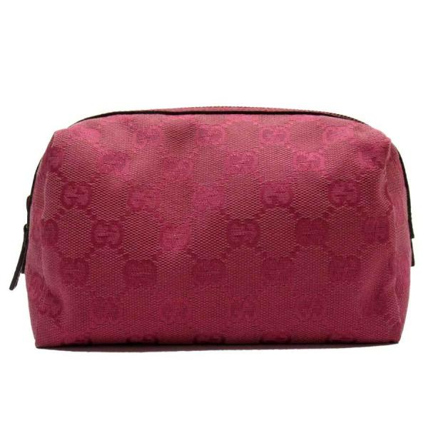 ☆GUCCI☆GGキャンパス ポーチ レザーピンク グッチ アクセサリーポーチ GUCCI グッチ アクセサリーポーチ ハンドバッグ GGキャンバス