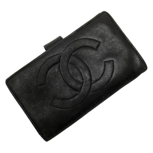 CHANEL（シャネル） 二つ折り長財布 ココマーク レザー ダークブラウン