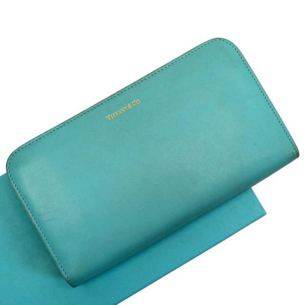 （値引きしました）Tiffany & Co. ティファニー　長財布　ターコイズ Tiffany & Co. 】ティファニーブルーレザー 長財布