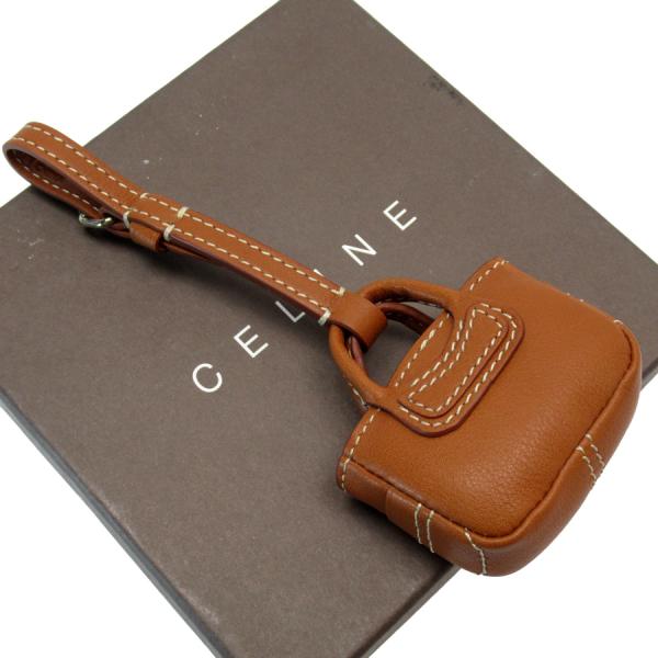 美品⭐︎CELINE ブラウンレザー チャーム CELINE セリーヌ チャーム レザー ブラウン : ブランドバリュー