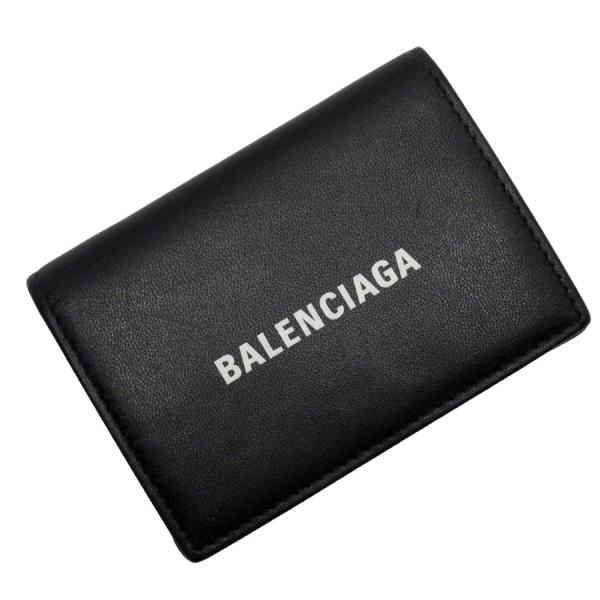 BALENCIAGA バレンシアガ 三つ折り財布 レザー ブラック