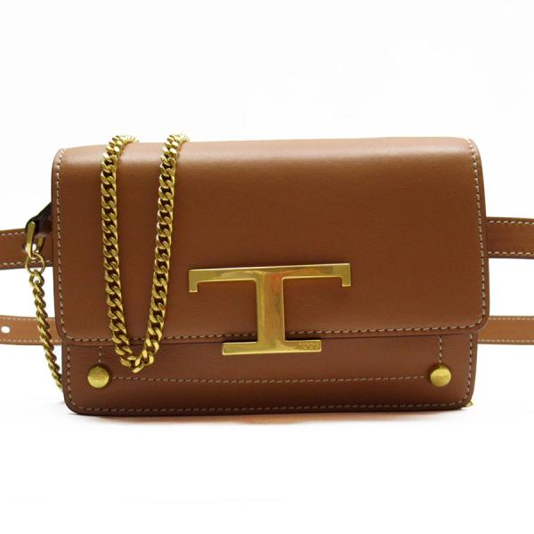【TOD'S 】T タイムレス レザー ベルトバッグ ミニ ボディバッグブラウン TOD'S 】T タイムレス レザー ベルトバッグ ミニ ボディバッグブラウン