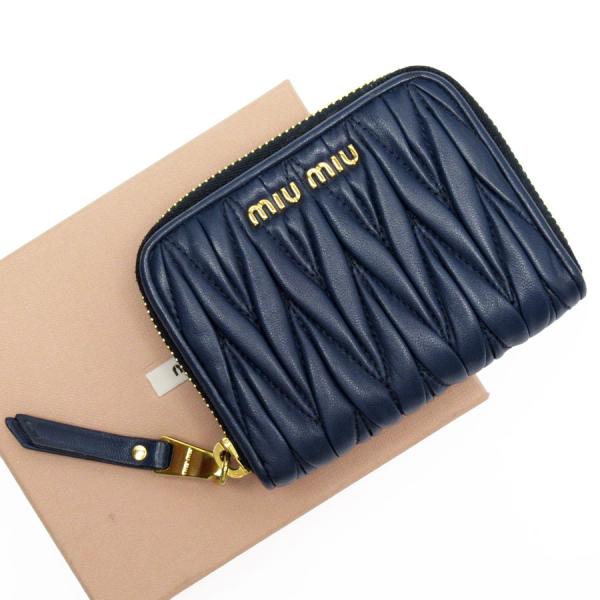 miu miu ネイビー レザー 名刺入れ miu miu ネイビー レザー 名刺入れ ネイビー（紺）系 MiuMiu
