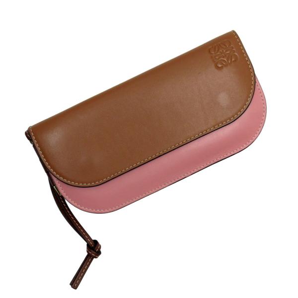 LOEWE ロエベ　ゲート コンチネンタルウォレット 長財布　ブラウンピンク LOEWE - ロエベ💕長財布 バイカラー🥭ゲート コンチネンタル