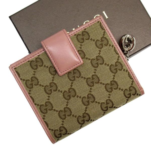 【ほおずき】 美品 GUCCI グッチ キャンバス 折り財布 ベージュ GUCCI（グッチ） 二つ折り財布 GGキャンバス キャンバス ベージュ