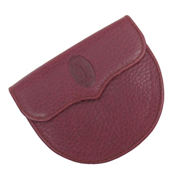 【美品】Cartier マスト バーガンディ ケース 財布 レザー Cartier（カルティエ） コインケース レザー バーガンディ : ブランド