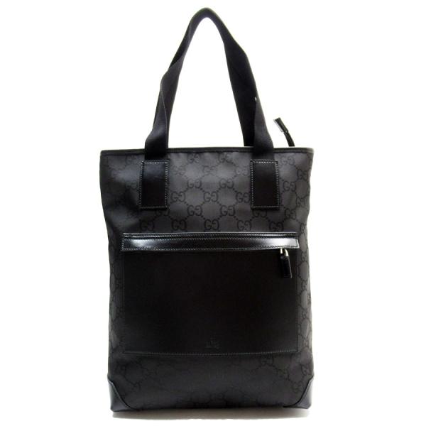 美品 GUCCI グッチ トートバッグ GGナイロン ショルダーバッグ 総柄 GUCCI（グッチ） ハンドバッグ トートバッグ GG ナイロン ブラック