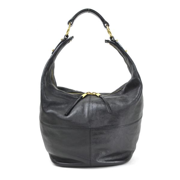 CELINE（セリーヌ） ショルダーバッグ レザー ブラックxゴールド