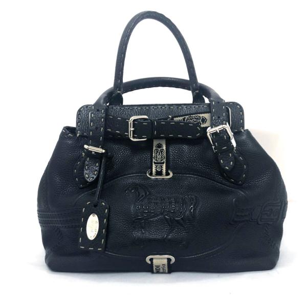 FENDI（フェンディ） ハンドバッグ セレリア レザー ブラック 