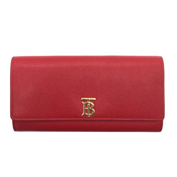 美品　バーバリー　長財布　グリーン　レザー　本革　大容量　フラップ開閉 BURBERRY（バーバリー） 長財布 レザー レッド : ブランドバリュー