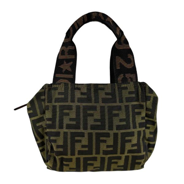 FENDI（フェンディ） ハンドバッグ ズッカ ナイロンキャンバス カーキ