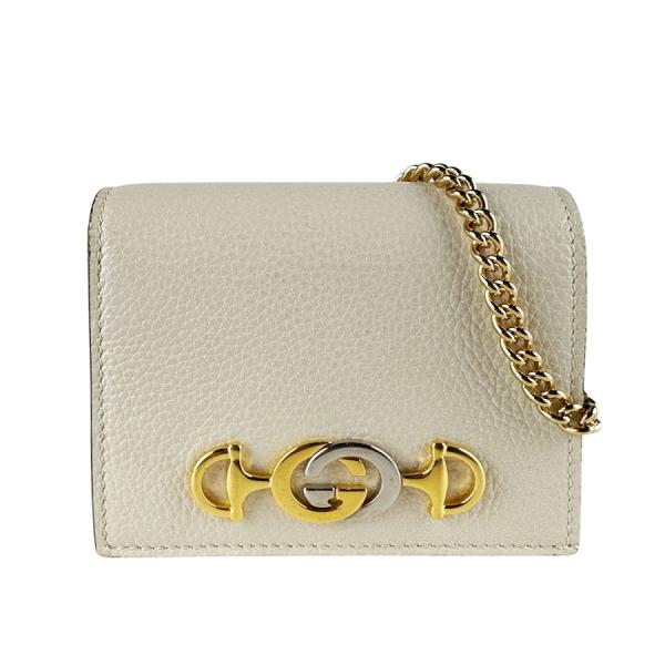 GUCCI（グッチ） 二つ折り財布 レザー アイボリー : ブランドバリュー