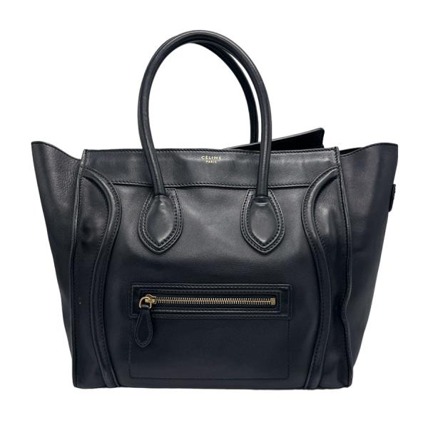 CELINE ラゲージ ミニショッパー　ブラック　レザー トートバッグ CELINE（セリーヌ） ハンドバッグ ラゲージ ミニショッパー レザー