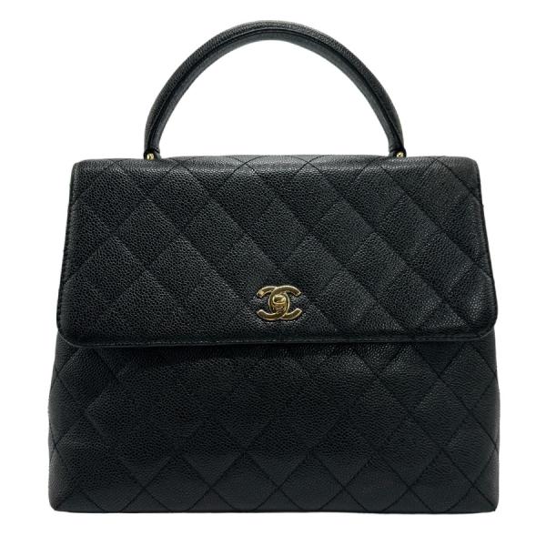 シャネル ボストンバッグ ハンドバッグ キャビアスキン　レザー ブラック CHANEL（シャネル） ハンドバッグ キャビアスキンレザー ブラック