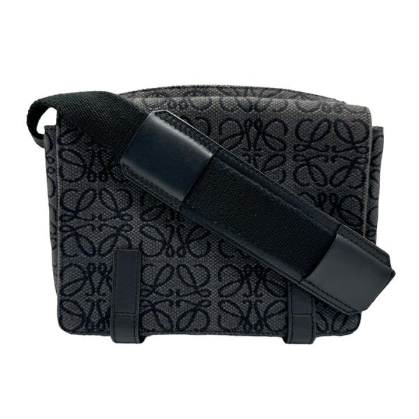 ◆ 美品 ◆ ロエベ LOEWE ショルダーバッグ アナグラム レザー 黒 LOEWE（ロエベ） ショルダーバッグ アナグラム キャンバス ブラック