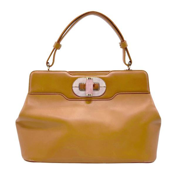 BULGARI キャメル　ショルダーバッグ BVLGARI（ブルガリ） ハンドバッグ ショルダーバッグ レザー キャメル