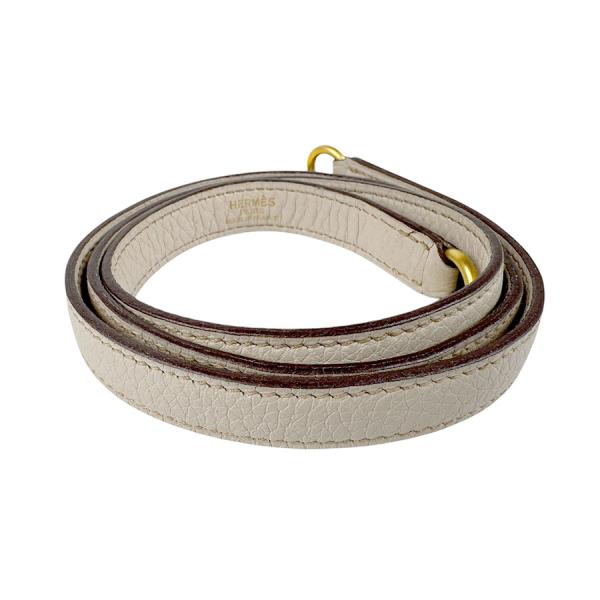 HERMES - エルメス HERMES ショルダーストラップ ケリー用 ボリード用 トリヨンクレマンス グレージュ マットゴールド ユニセックス 送料無料【中古】 z4232 HERMES エルメス ショルダーストラップ ケリー用 ボリード用