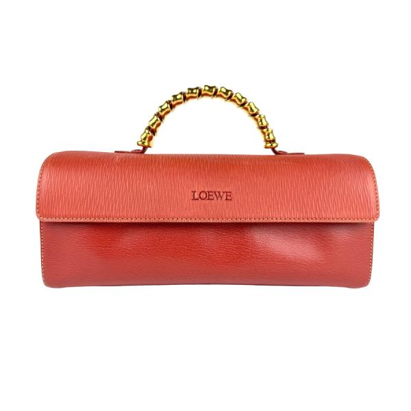 LOEWE ロエベ ハンドバッグ レザー/メタル レッドブラウン