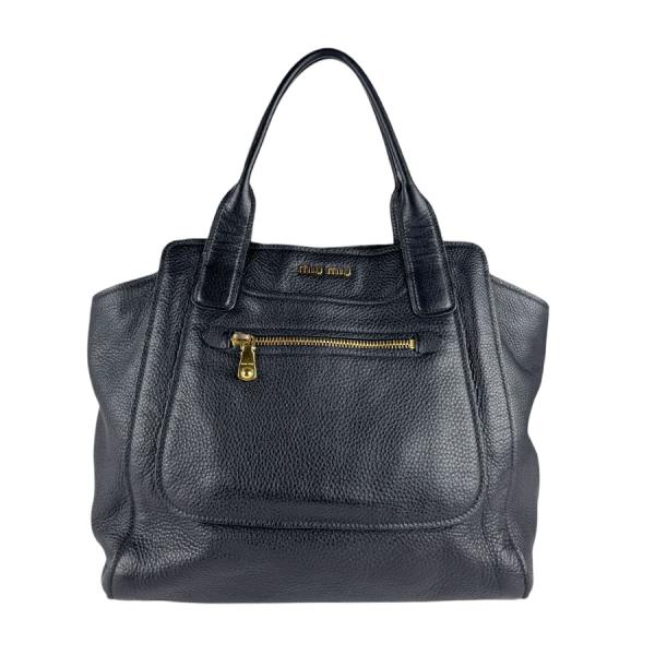 miu miu（ミュウミュウ） ハンドバッグ レザー ブラック : ブランド