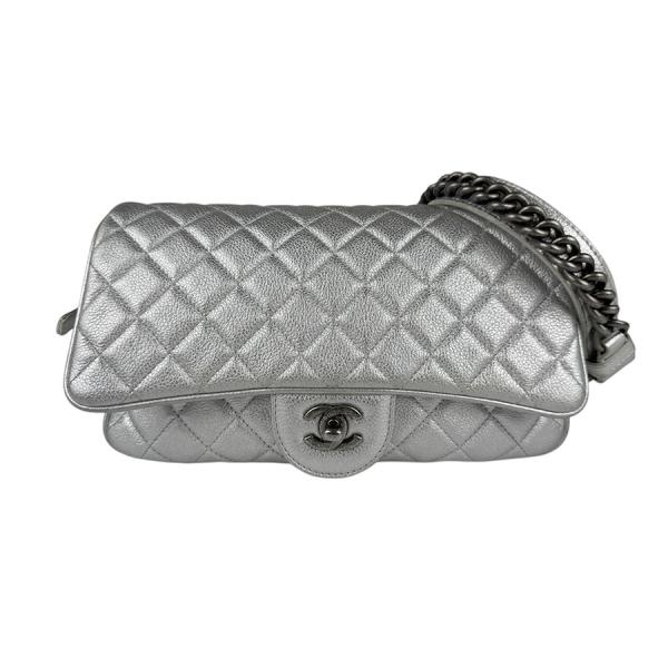 CHANEL シルバー ビーズショルダーバッグ CHANEL - シャネル キャビアスキン ハートチェーン ショルダー