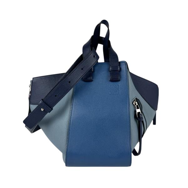 LOEWE（ロエベ） ショルダーバッグ ハンモック レザー ネイビー×ブルー