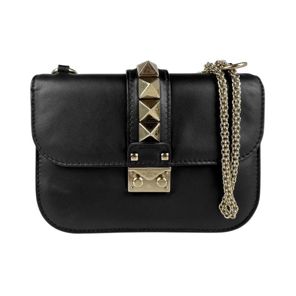 ヴァレンティノ ガラヴァーニ ロックスタッズ レザー ショルダーバッグ ブラック ヴァレンティノ ガラヴァーニ Valentino Garavani ショルダーバッグ