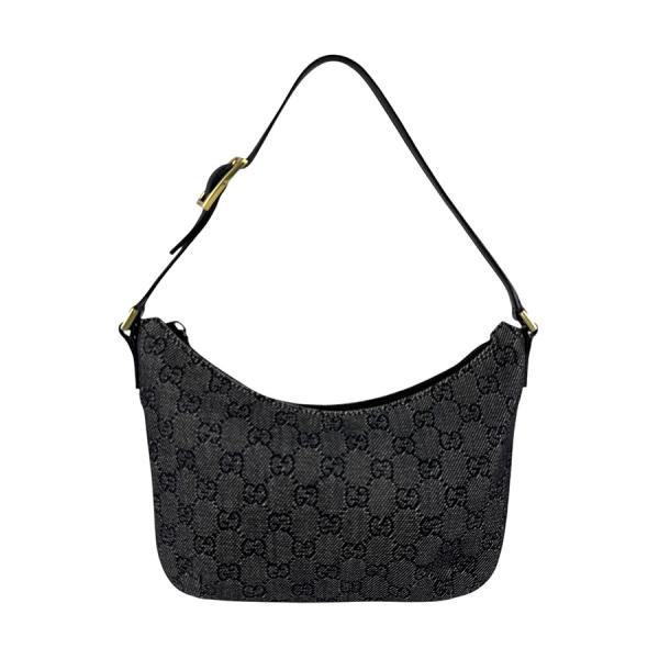 GUCCI（グッチ） ショルダーバッグ GGキャンバス/レザー ブラック