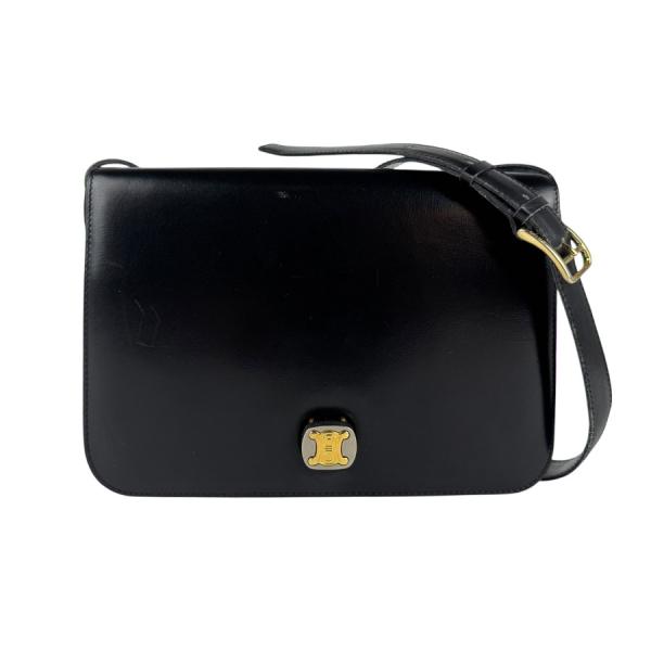 CELINE セリーヌ ショルダーバッグ レザー ブラック : ブランド