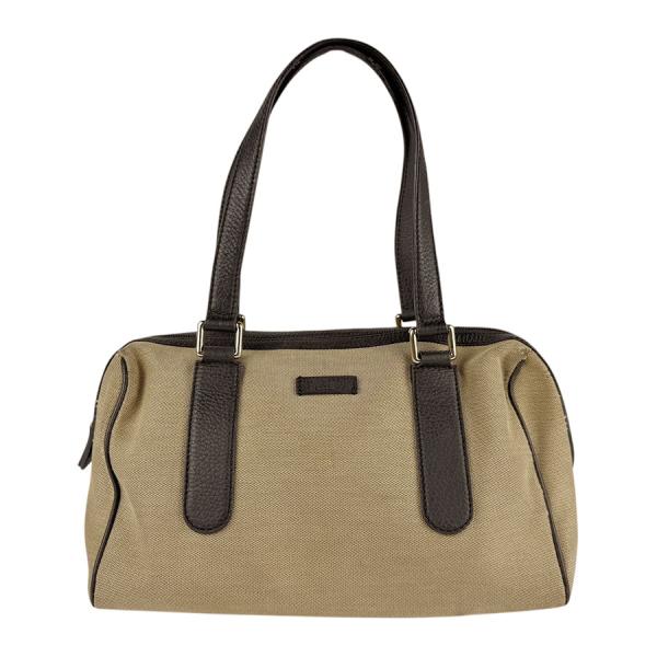GUCCI（グッチ） ハンドバッグ キャンバス/レザー ブラウン : ブランド