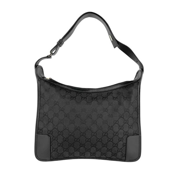 GUCCI グッチ ショルダーバッグ GGキャンバス/レザー ブラック