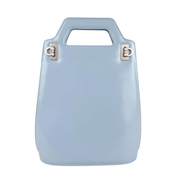 Salvatore Ferragamo サルヴァトーレフェラガモ ガンチーニ ハンドバッグ ショルダーバッグ ライトブルー 14067 レディース【中古】 z6989 サルヴァトーレフェラガモ Salvatore Ferragamo ハンドバッグ