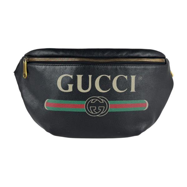 GUCCI（グッチ） ウエストバッグ ボディバッグ レザー ブラック