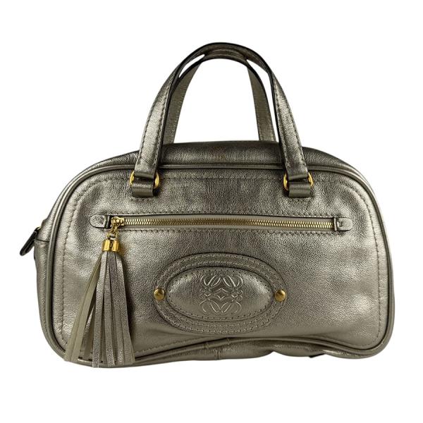 LOEWE（ロエベ） ハンドバッグ アナグラム レザー ライトゴールド