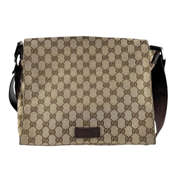 GUCCI（グッチ） ショルダーバッグ GGキャンバス ブラウン : ブランド