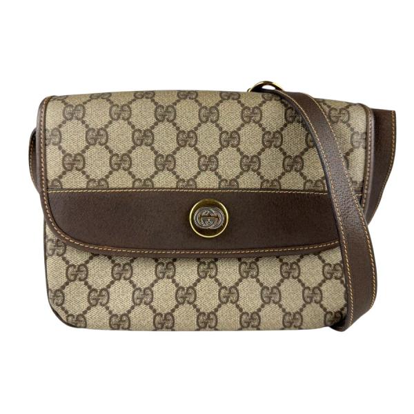 【GUCCI】メッセンジャーバッグ　GGスプリーム ゴールド金具　ブラウン GUCCI（グッチ） ショルダーバッグ GGスプリームキャンバス ブラウン