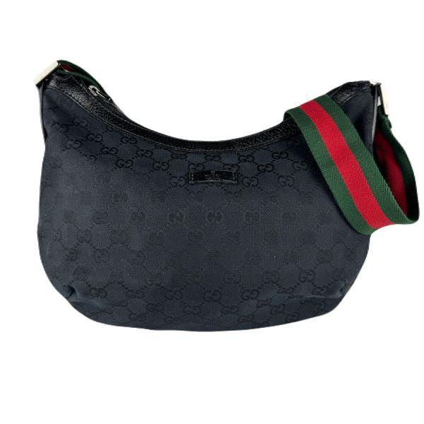 GUCCI（グッチ） 斜め掛けショルダーバッグ GGキャンバス ブラック