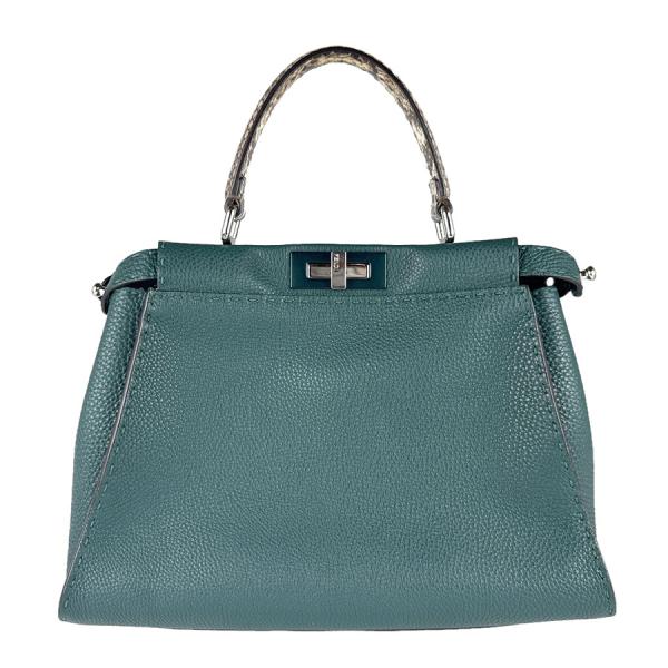 FENDI フェンディ ピーカブー セレリア パイソン 2way ハンドバッグ ショルダーバッグ クロスボディ エキゾチックレザー イエロー ブラック 黄色 黒色 希少 肩掛け 斜め掛け PEEKABOO 未使用品 FENDI フェンディ ピーカブー スモール セレリア