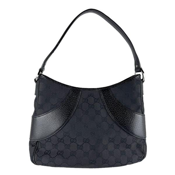 GUCCI（グッチ） ショルダーバッグ GGキャンバス/レザー ブラック