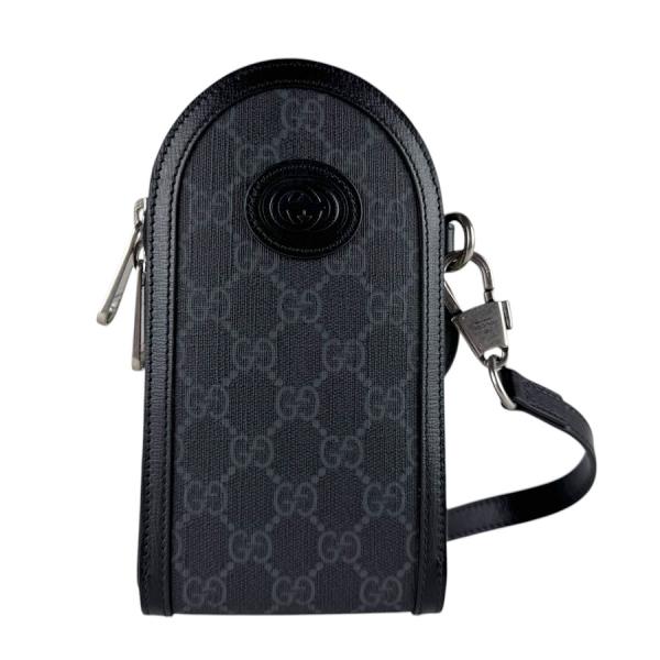 グッチ GUCCI ショルダーバッグ フォンホルダー フォンポーチ GGスプリームキャンバス ブラック ユニセックス 724352 送料無料【中古】 z9399 GUCCI（グッチ） ショルダーバッグ フォンホルダー フォンポーチ GG