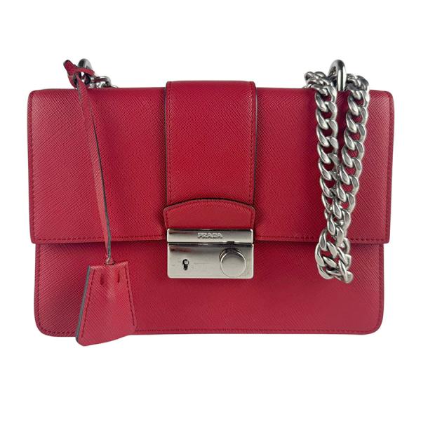^希少！ プラダ ショルダー タッセル レッド PRADA（プラダ） ショルダーバッグ レザー レッド : ブランドバリュー