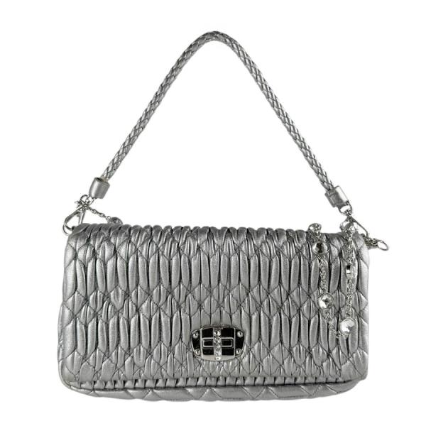 miu miu（ミュウミュウ） ハンドバッグ マテラッセ レザー シルバー