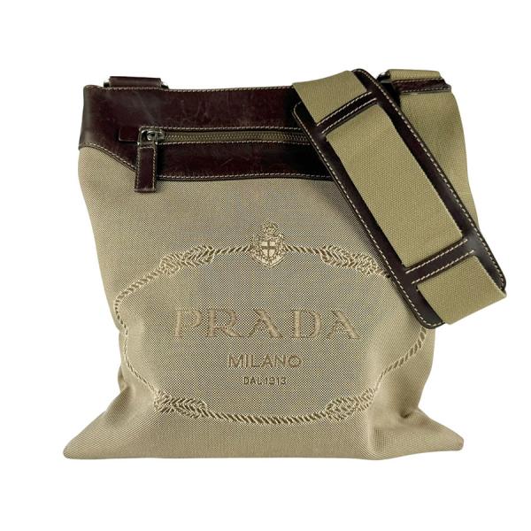 PRADA（プラダ） 斜め掛けショルダーバッグ キャンバス/レザー