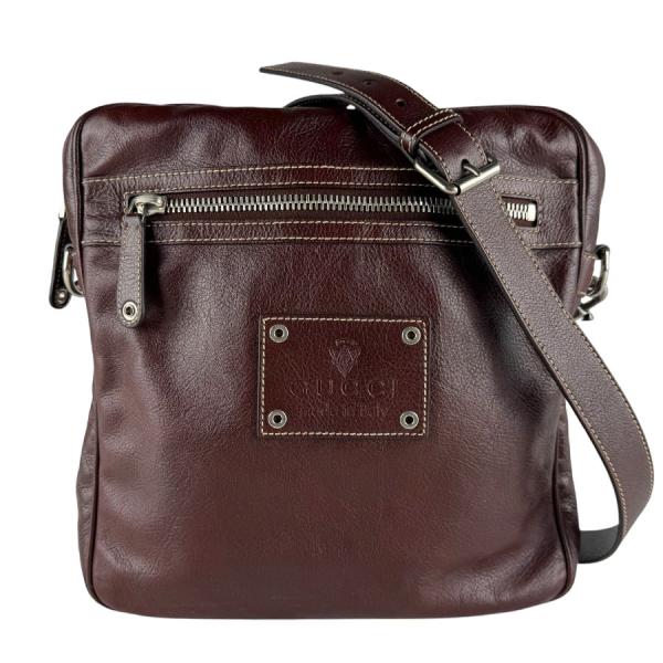 GUCCI（グッチ） ショルダーバッグ レザー ブラウン : ブランド