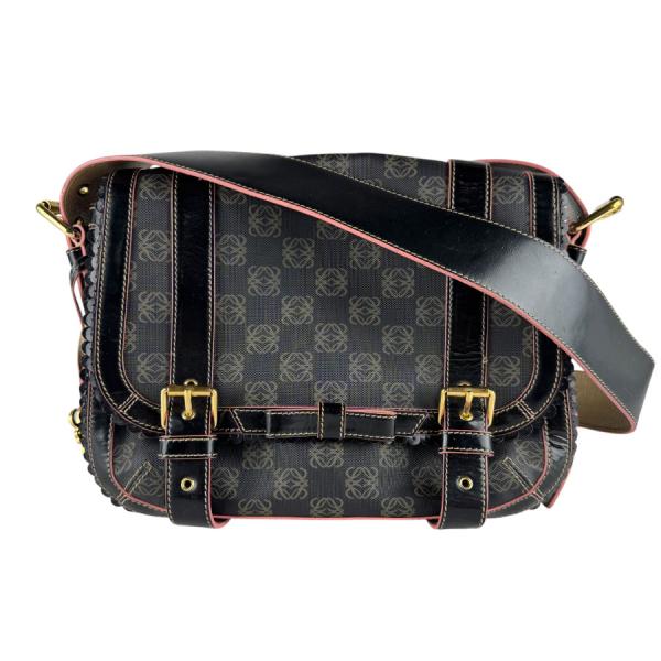 LOEWE（ロエベ） ショルダーバッグ アナグラム PVC/レザー ブラック